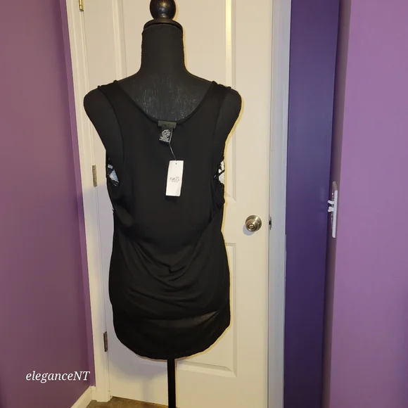 Rue21 Black/White Pattern sequence Tank Top Sz: XL NWT - Picture 4 of 9